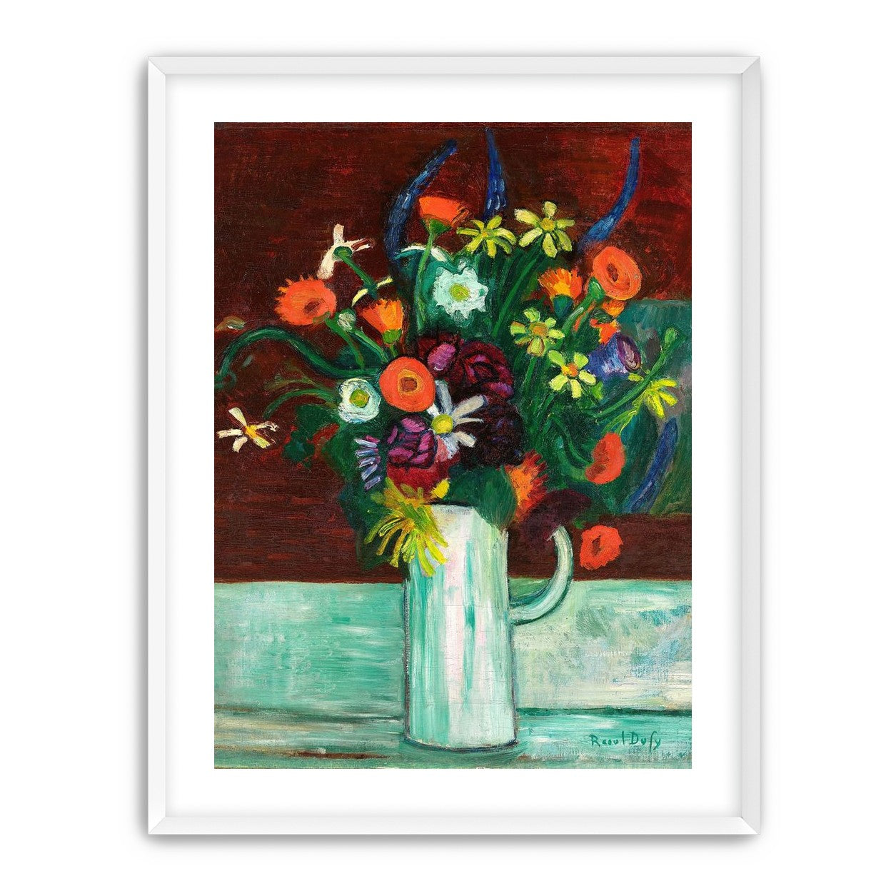 Flowers above the green table