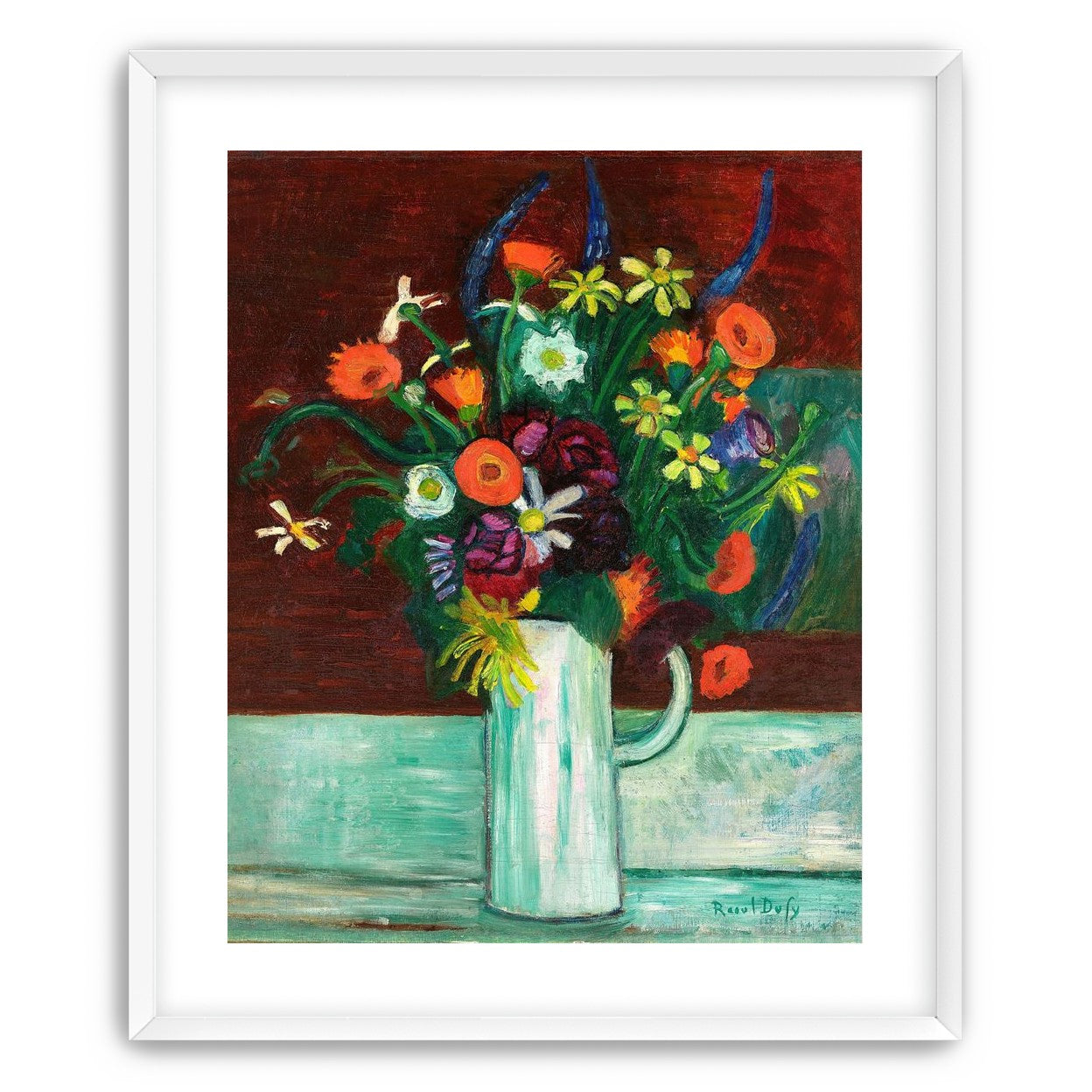 Flowers above the green table
