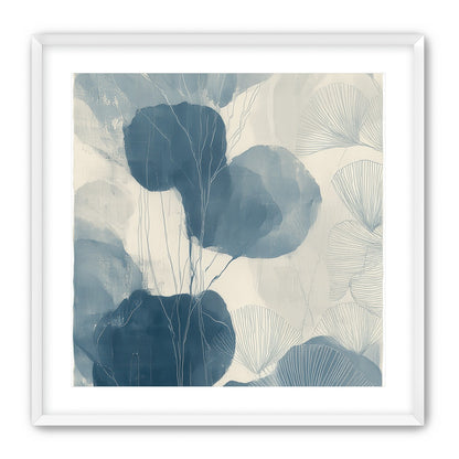 Ginkgo fans among round leaves