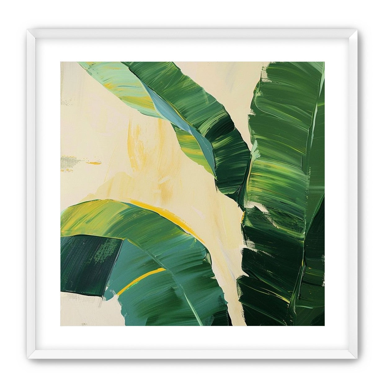 Green leaves in soft cream light