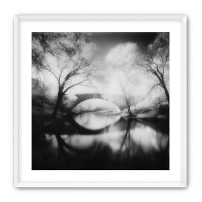 Bridge in a washed sky