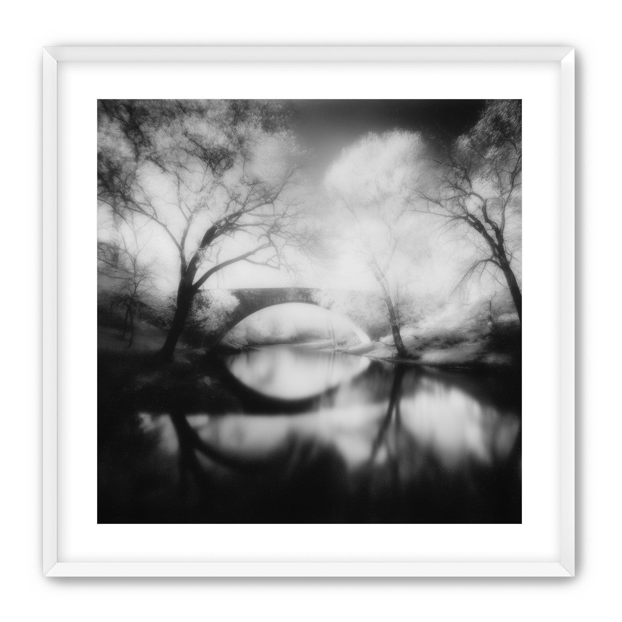 Bridge in a washed sky