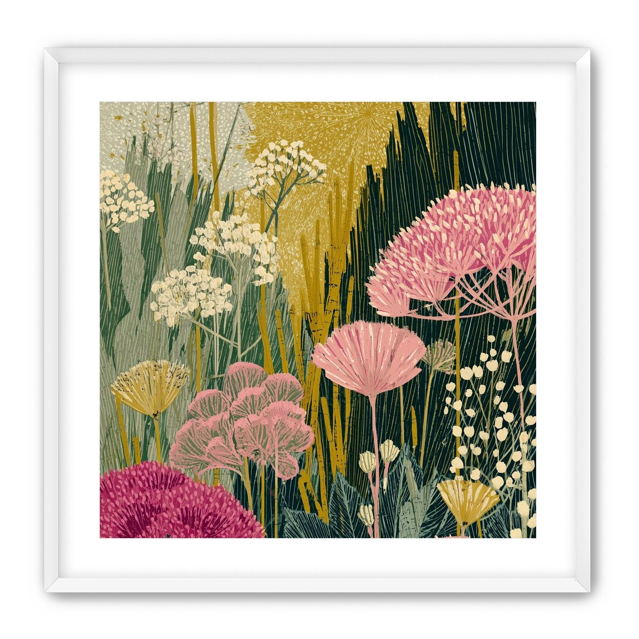 Wildflowers pressing into dusk