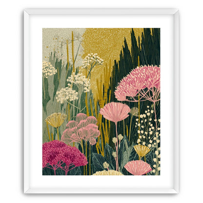 Wildflowers pressing into dusk