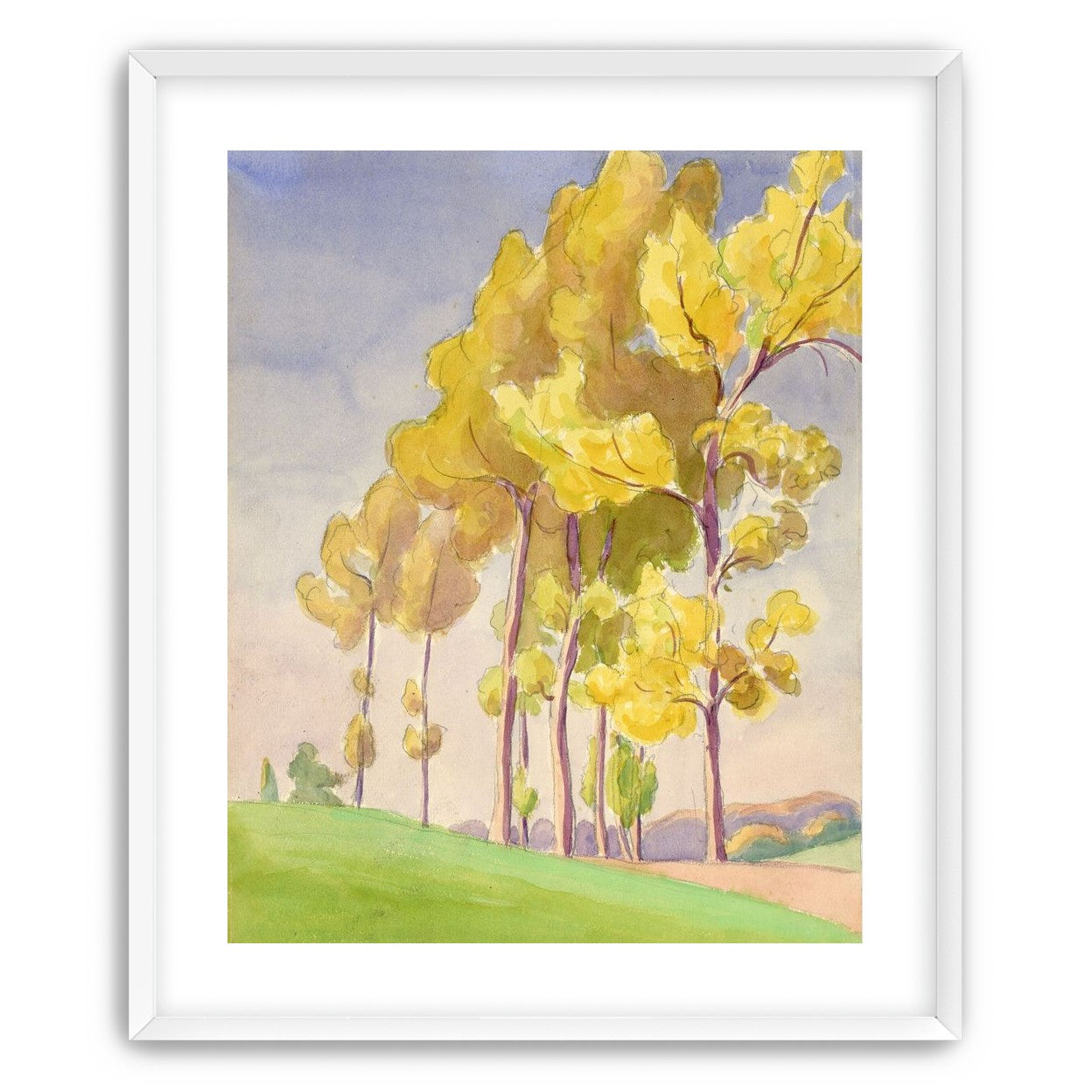 Yellow crowns on the hill