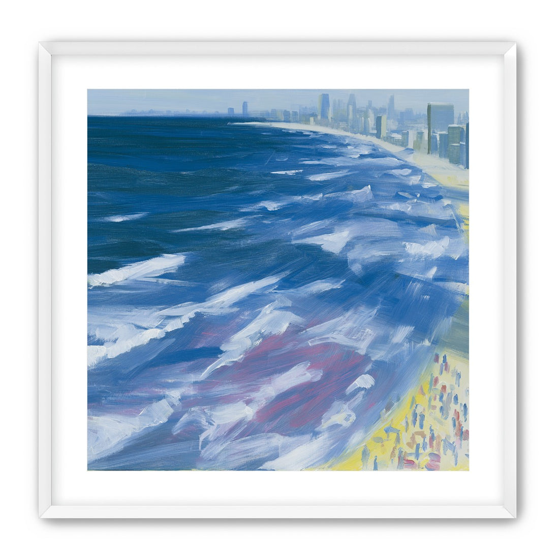 White surf along the skyline