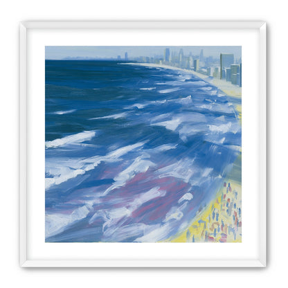 White surf along the skyline