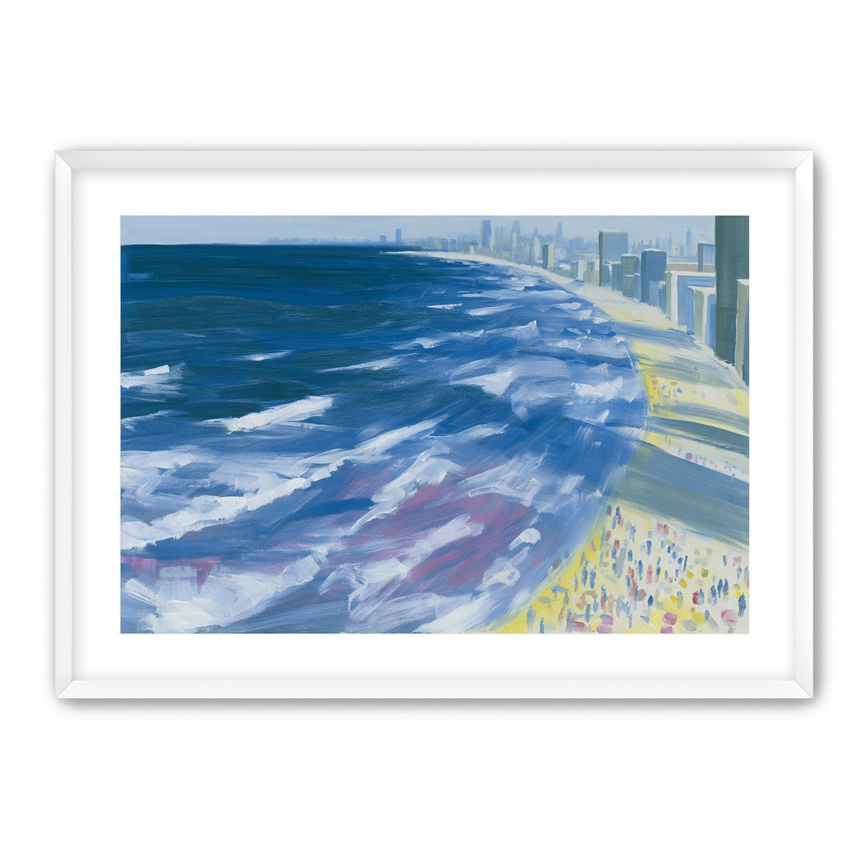 White surf along the skyline