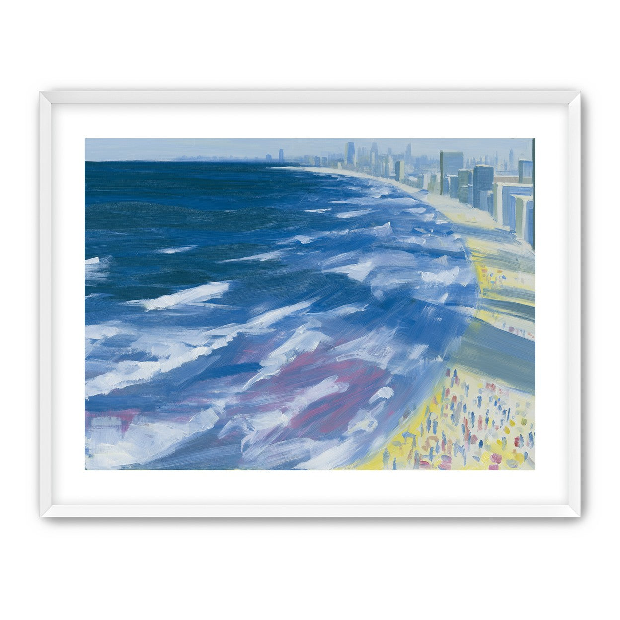 White surf along the skyline