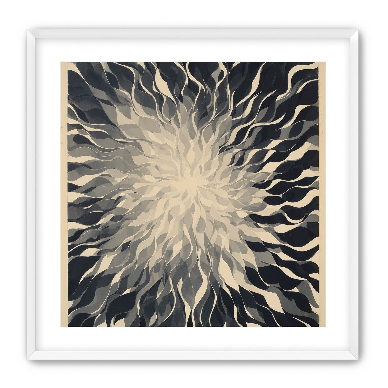 Pale center in black sweep