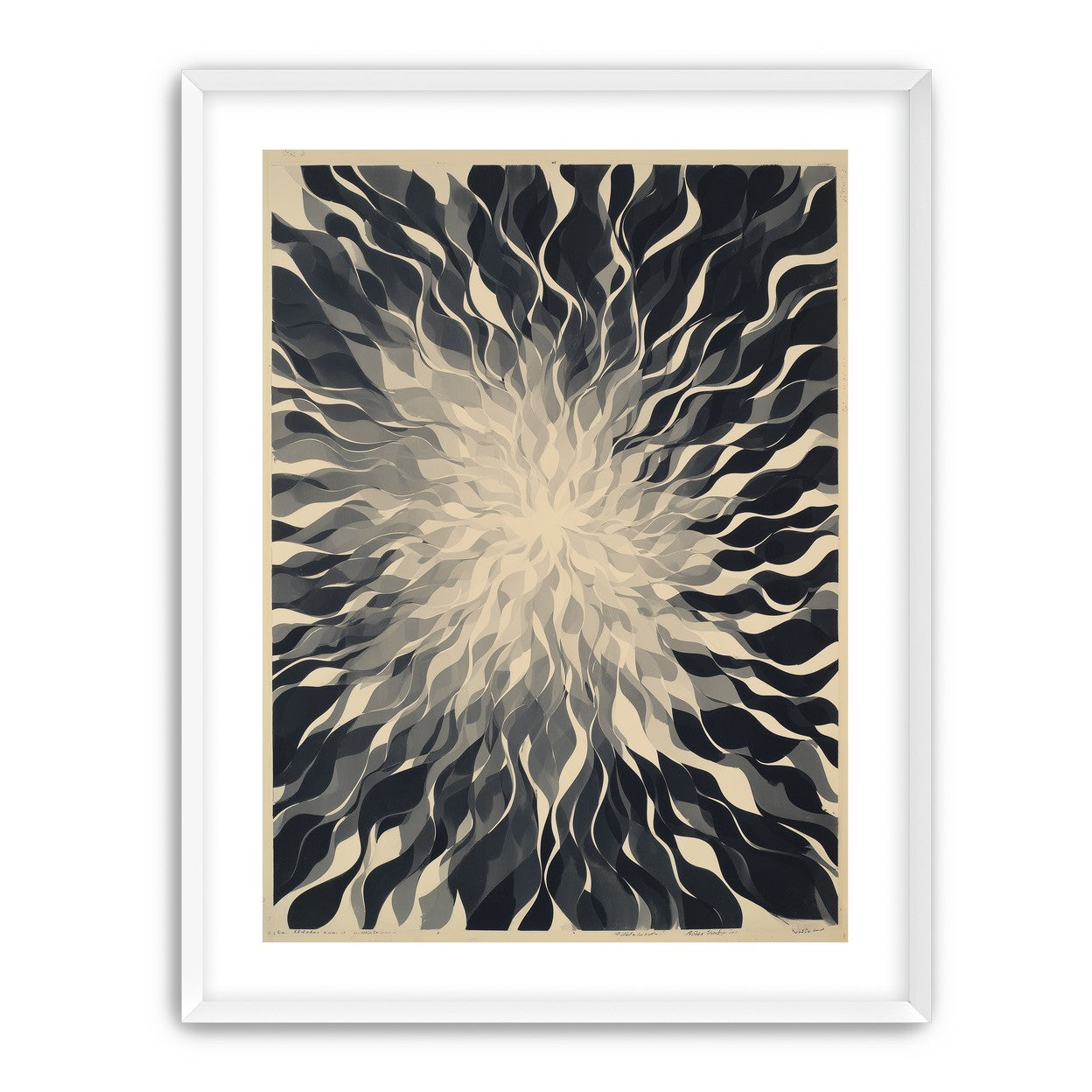 Pale center in black sweep