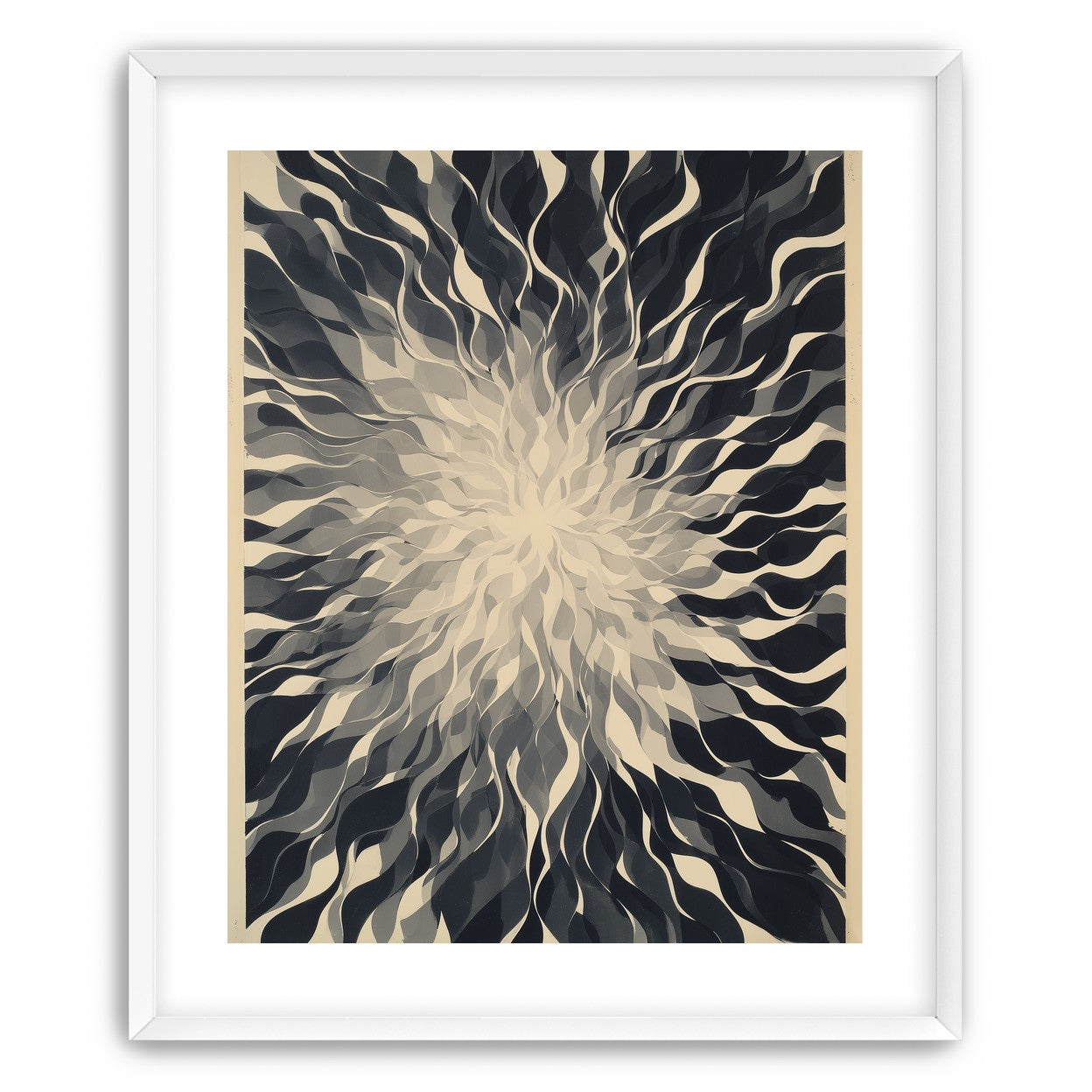 Pale center in black sweep