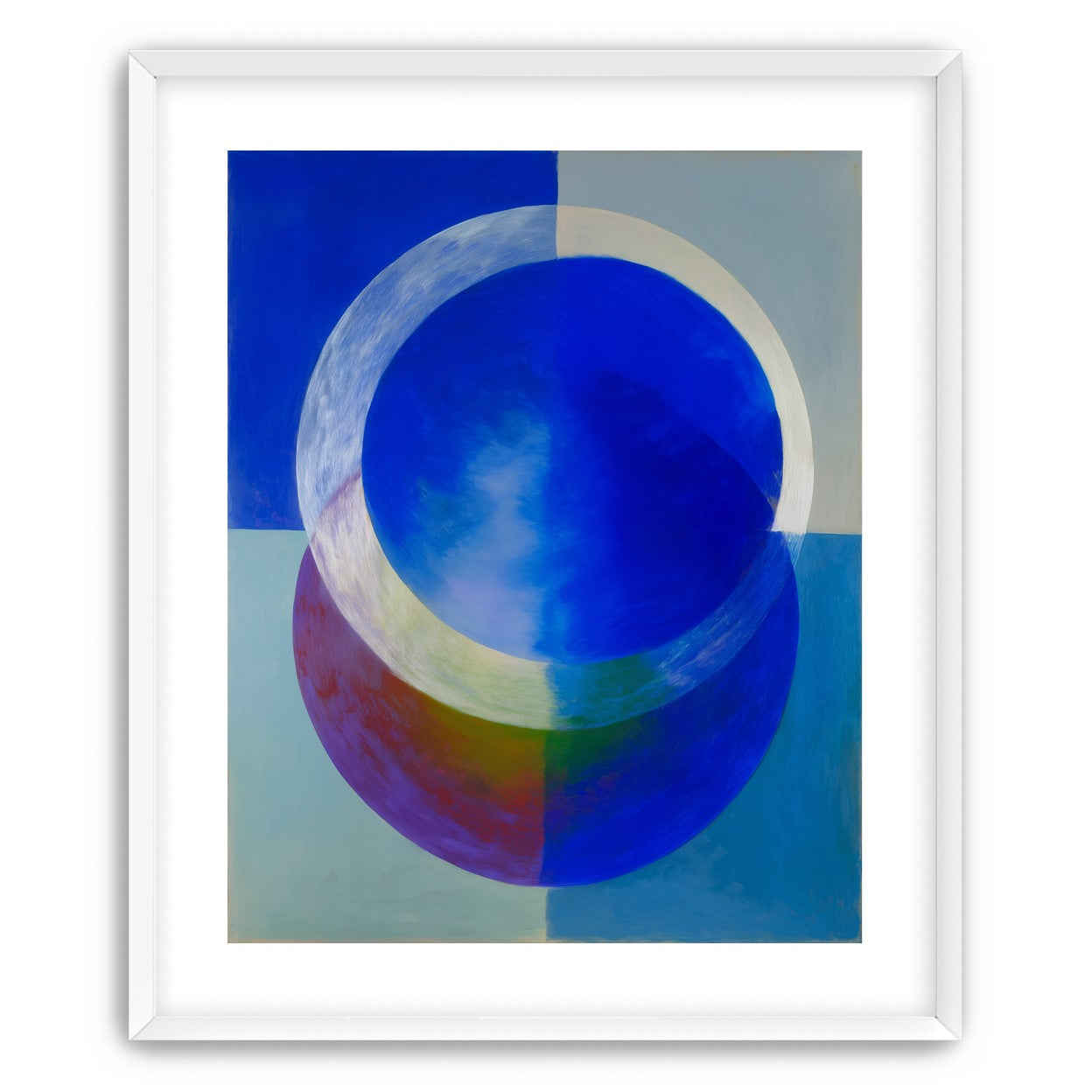 Pale arc across blue circle