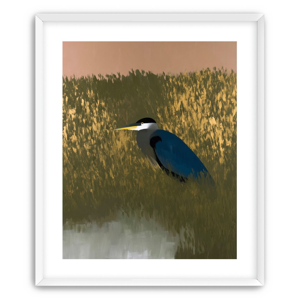 Heron among the reeds