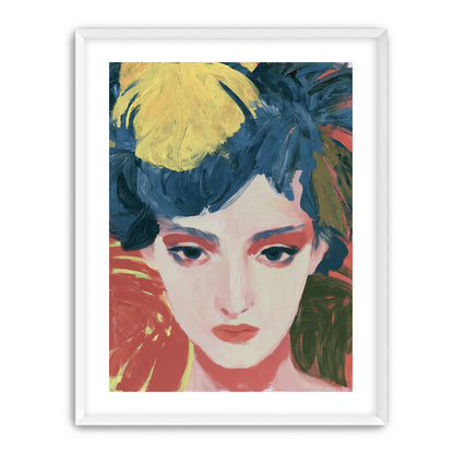 Yellow weight over her gaze