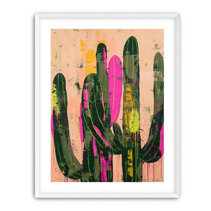 Neon pink on cactus green