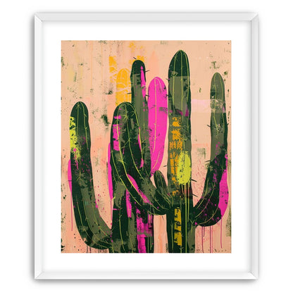 Neon pink on cactus green