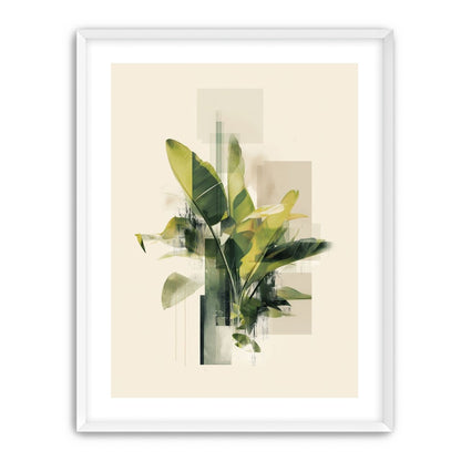 Green leaves among glassy blocks