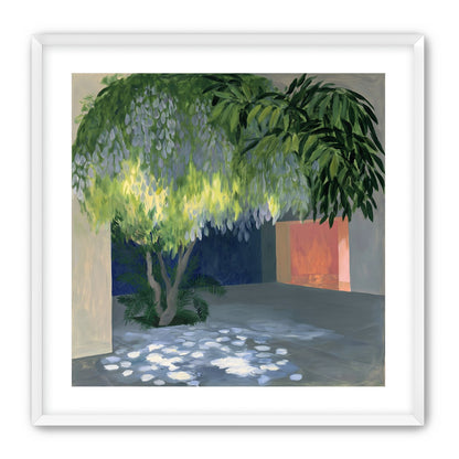 Spotted light under blossoms