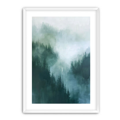 Mist caught in the pines