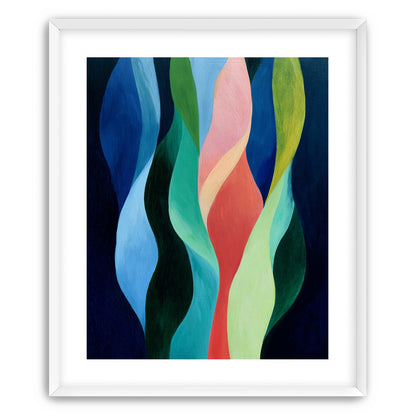 Layered wavy color bands