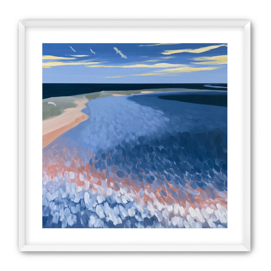 Pale sand in blue water