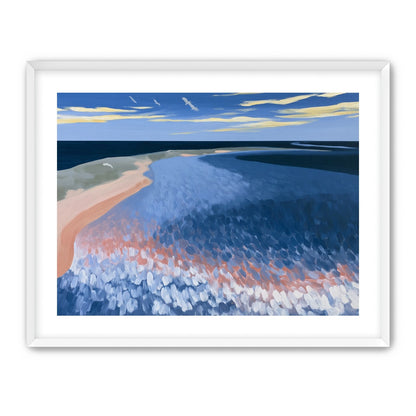 Pale sand in blue water