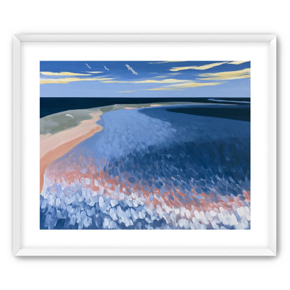 Pale sand in blue water