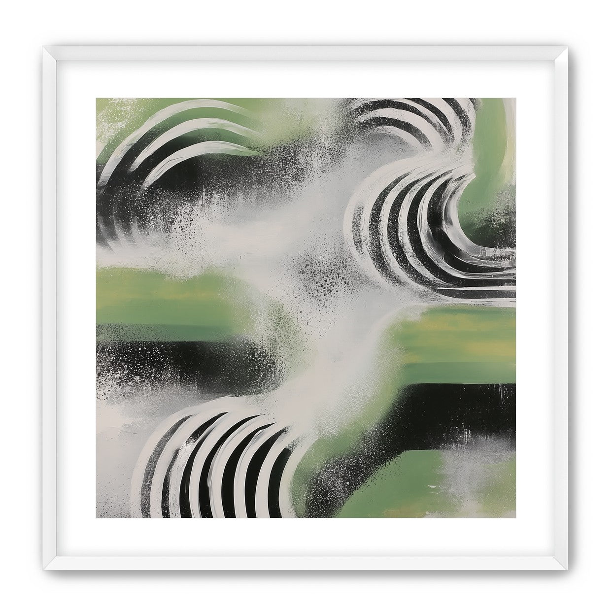 Curved bands in drifting haze