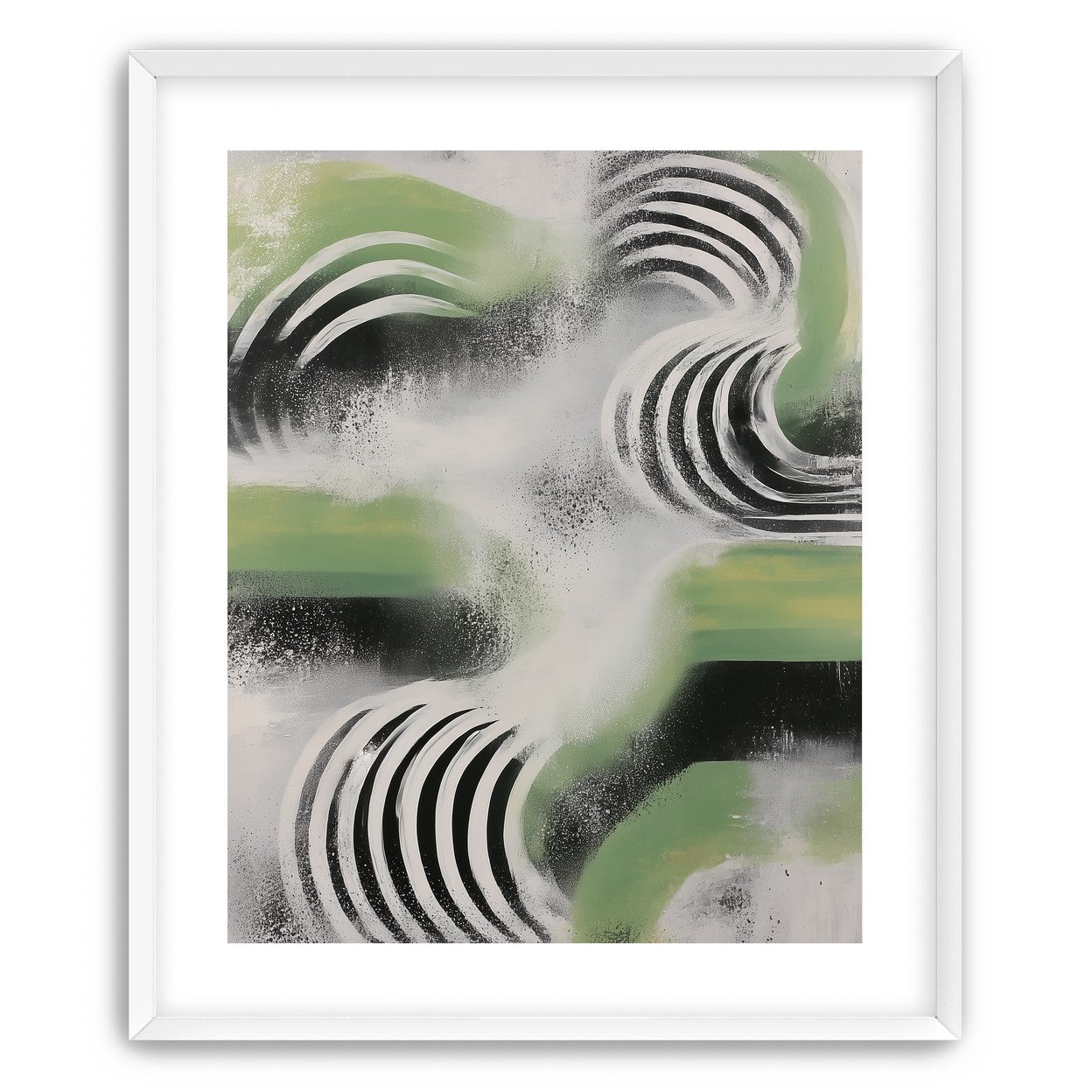 Curved bands in drifting haze