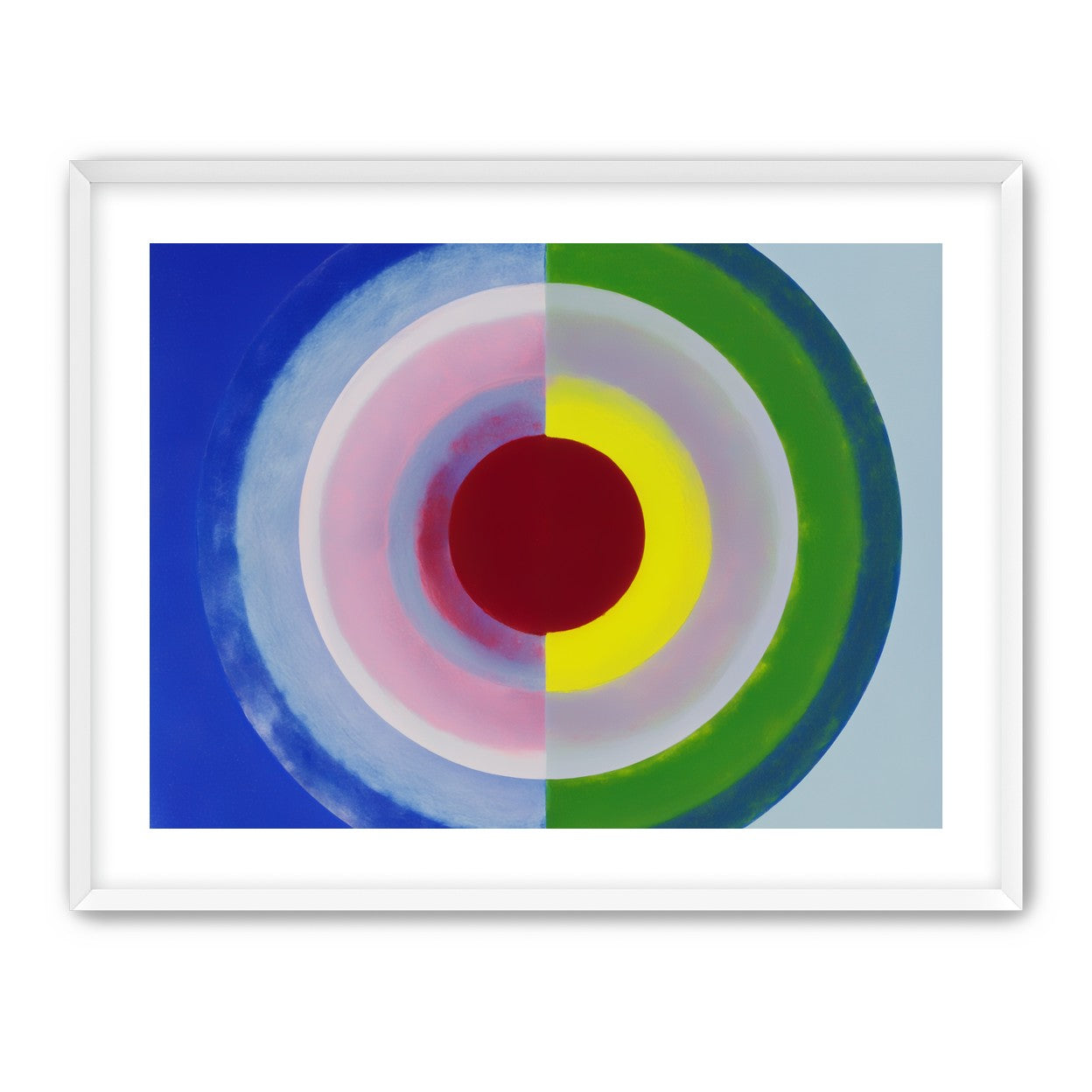 Blue and green split circle