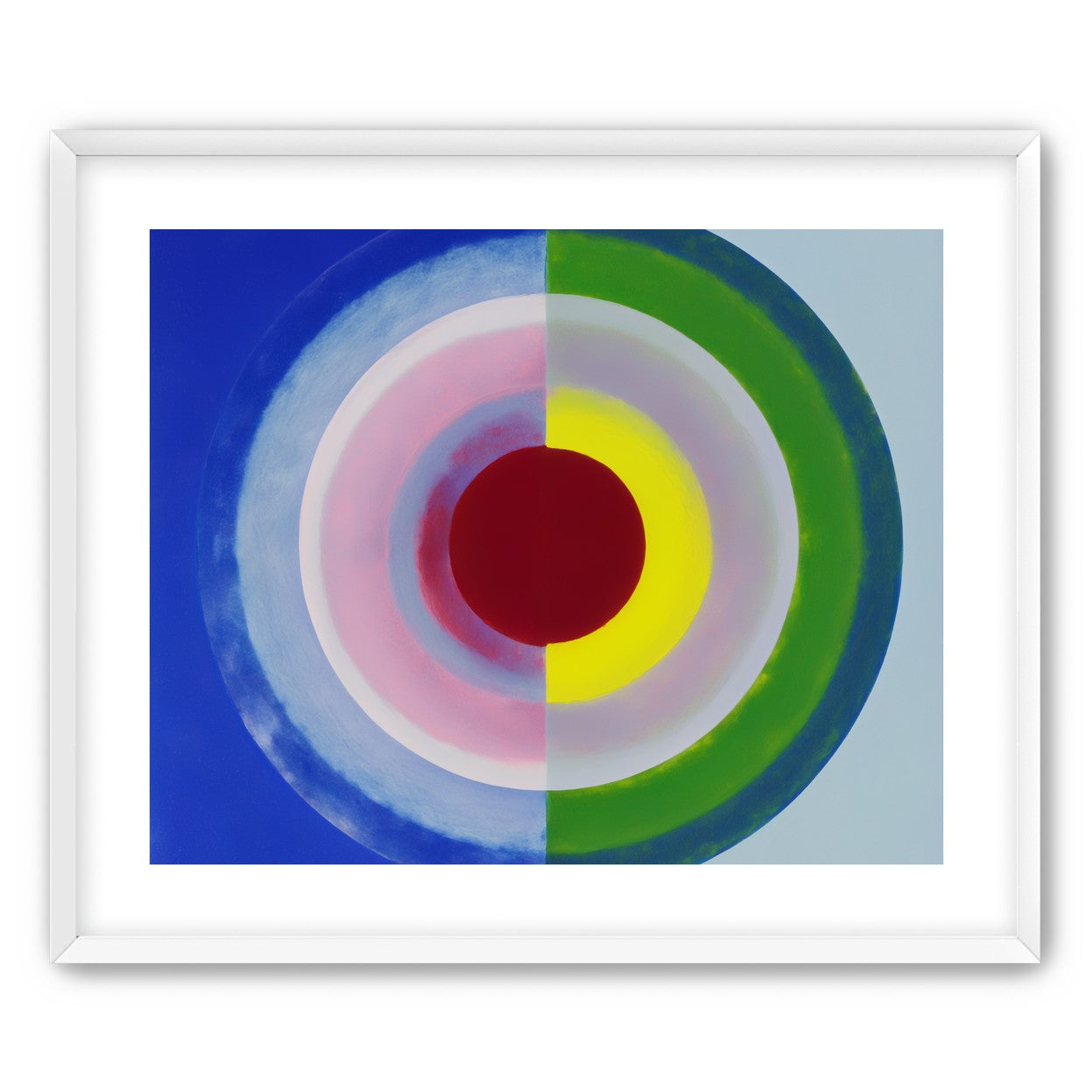 Blue and green split circle