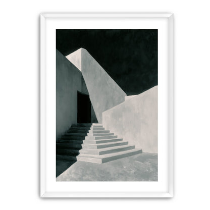 Stairs into the black doorway