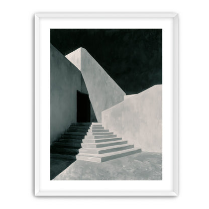 Stairs into the black doorway
