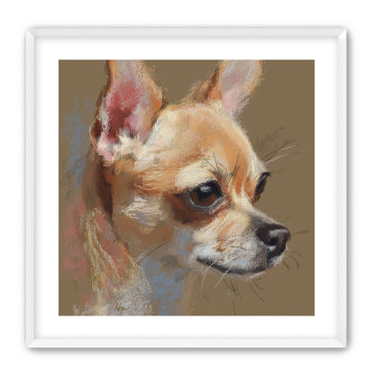 Pastel dog in profile