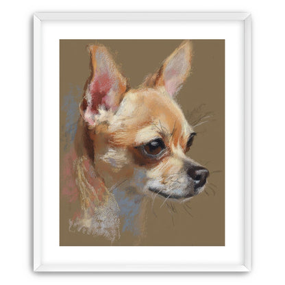 Pastel dog in profile