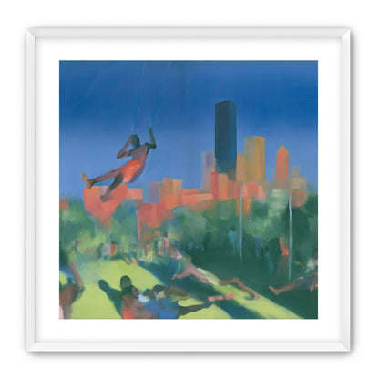 Swinging over the city park