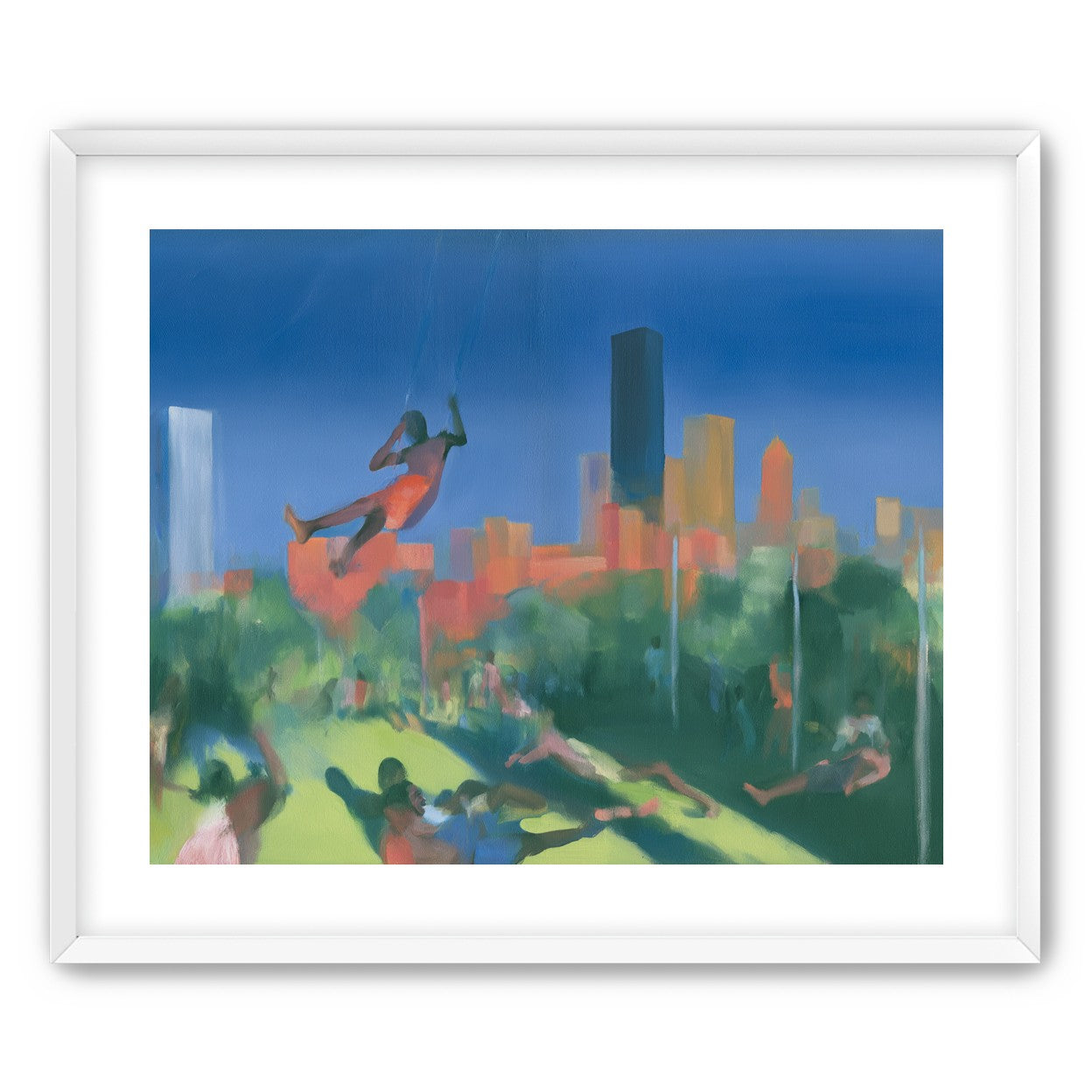 Swinging over the city park