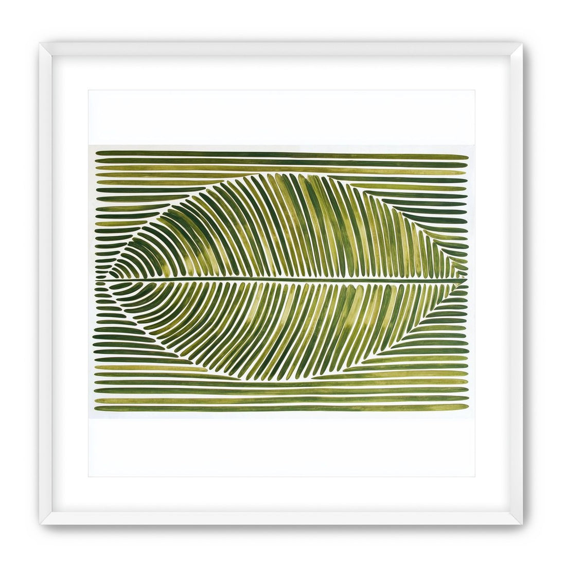 Palm frond in green bands