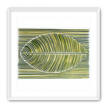 Palm frond in green bands