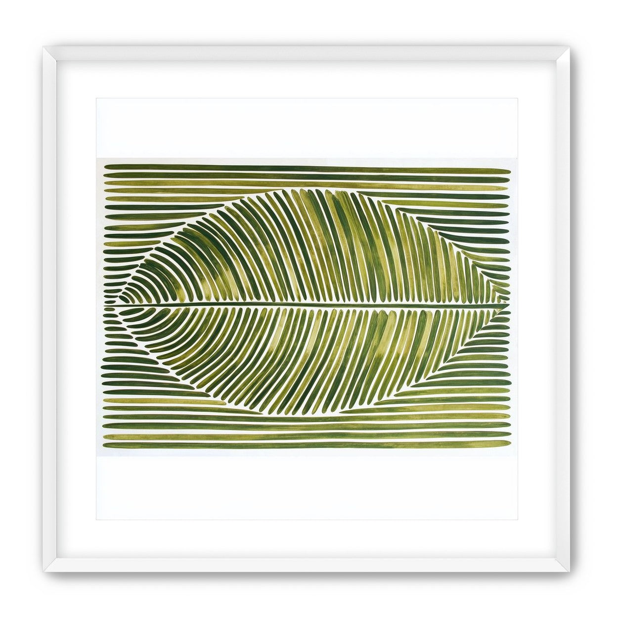 Palm frond in green bands