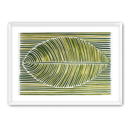 Palm frond in green bands