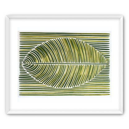 Palm frond in green bands