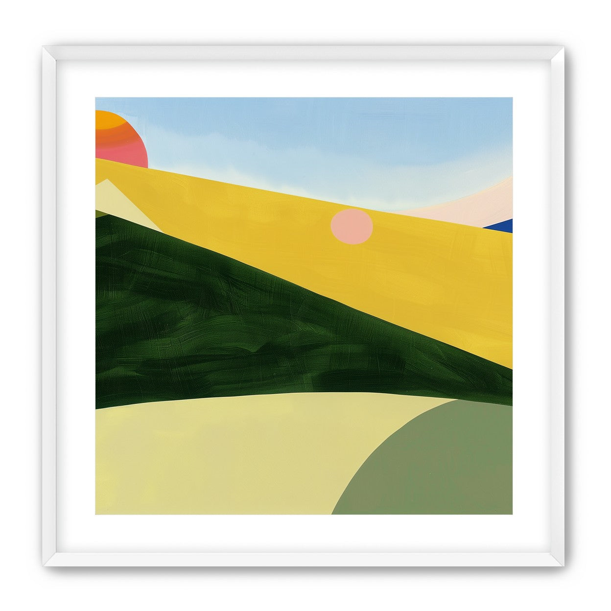 Three suns over rolling hills