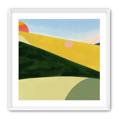 Three suns over rolling hills