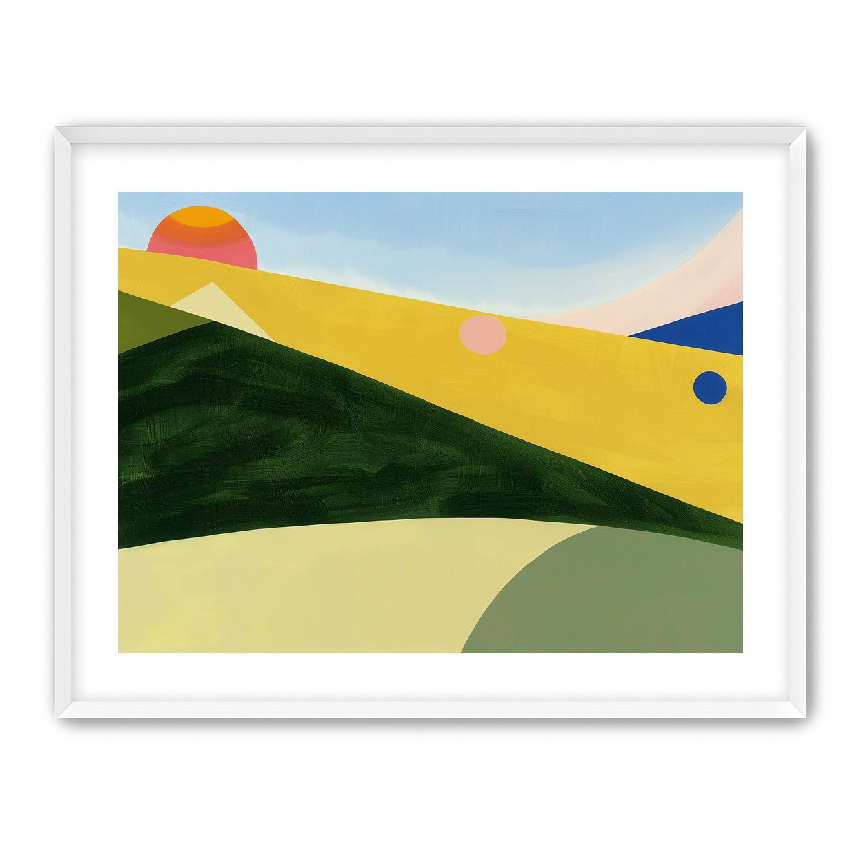 Three suns over rolling hills