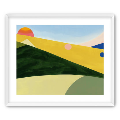 Three suns over rolling hills