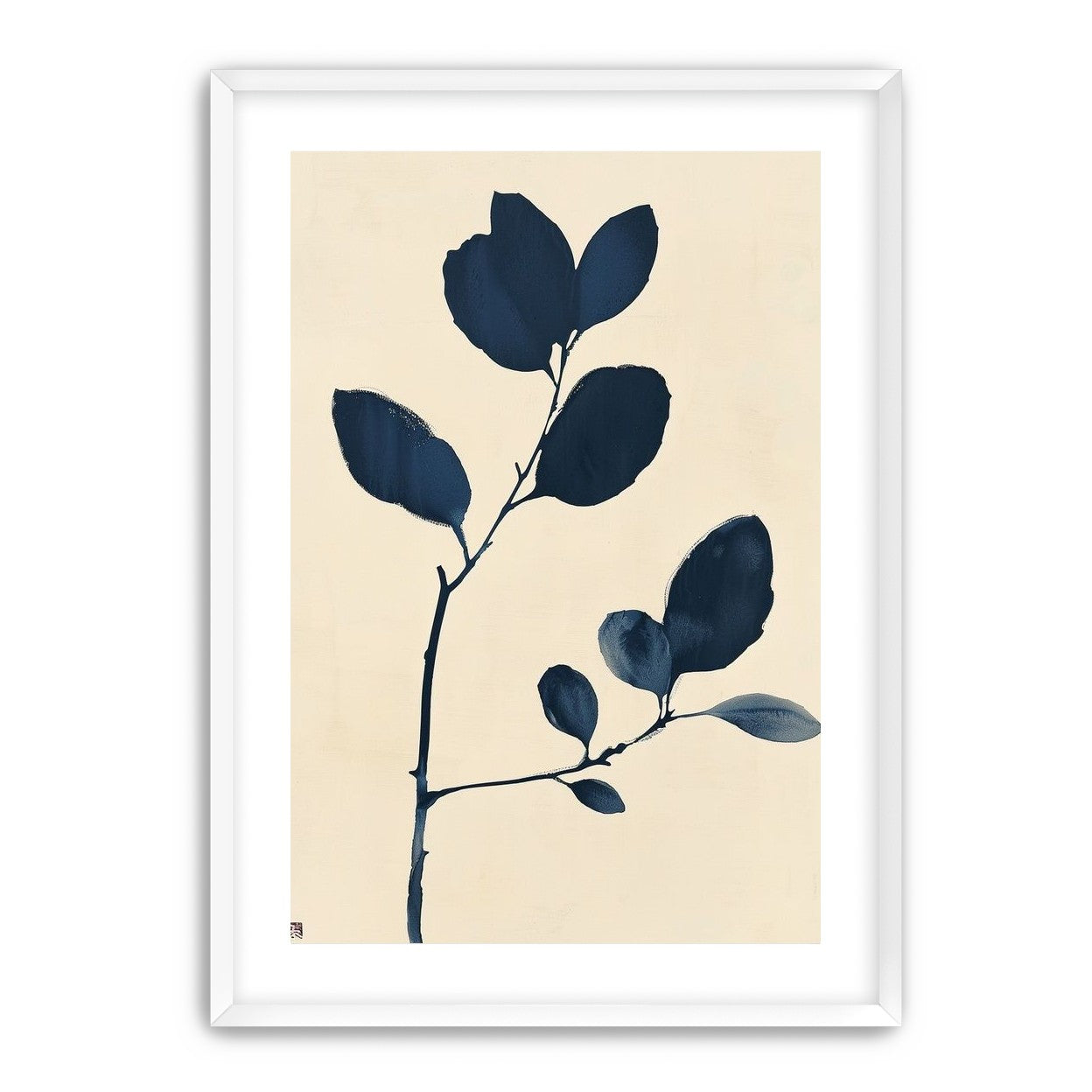 Ink leaves on bare stem
