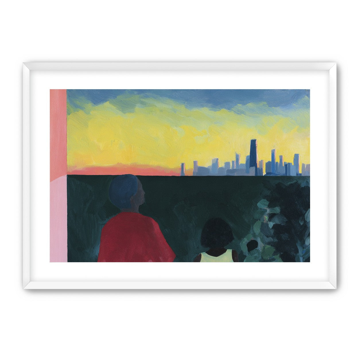Yellow sky over the skyline