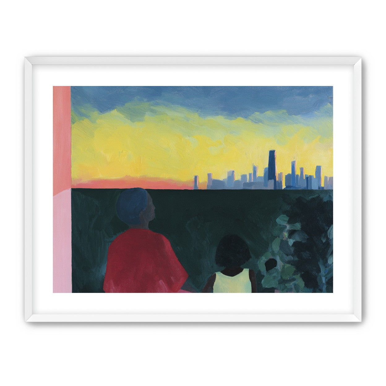 Yellow sky over the skyline